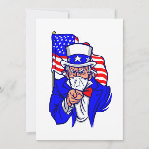 patriotische Uncle Sam Gesichtsmaske usa Einladung