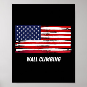 Patriotische Unterstützung Wandklettern Usa Team S Poster