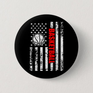 Patriotische US-amerikanische Flagge Baseball Button