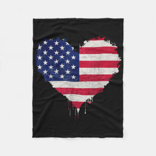 Patriotische US-amerikanische Flaggen Liebe Herzli Fleecedecke
