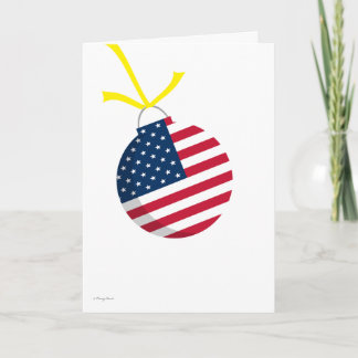 Patriotische US-Fahne Weihnachtsschmuck Yellow Rib Feiertagskarte