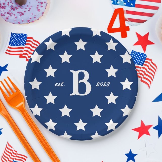 Patriotische US Flagge 4. Juli Party Pappteller (Patriotic Stars and Stripes July 4 Party Paper Plates)