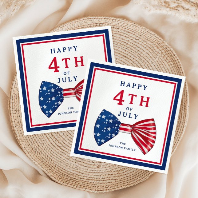 Patriotische US Flagge am 4. Juli Serviette (Patriotic Stars And Stripes 4th Of July Napkins)