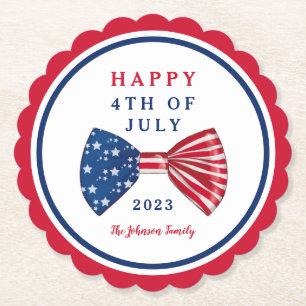 Patriotische US Flagge am 4. Juli Untersetzer