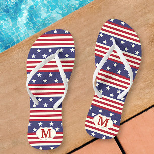 Patriotische US Flagge Amerikaner MIT MONOGRAMM Flip Flops