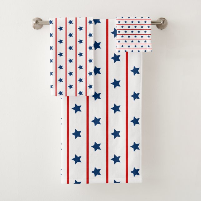 Patriotische US Flagge Badhandtuch Set (Insitu)