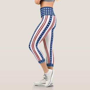Patriotische US Flagge Capri Leggings