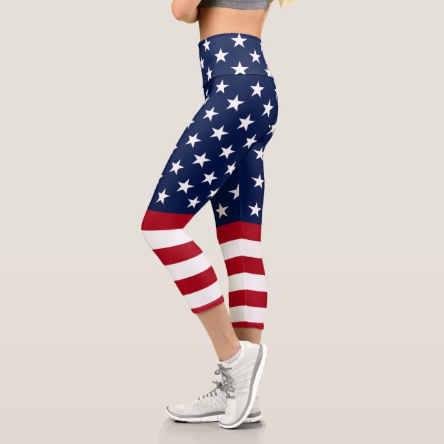 Patriotische US Flagge Capri Leggings (Links)