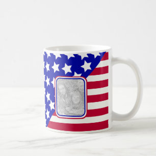 Patriotische US Flagge Foto Kaffeetasse