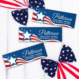 Patriotische US Flagge geben Adressenaufkleber zur