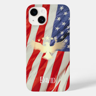 Patriotische US-Flagge Gold-Adler-Individuelle Nam Case-Mate iPhone 14 Hülle