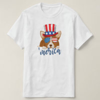 Patriotische US Flagge Hut und Glasses Corgi