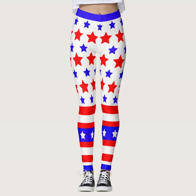 Patriotische US Flagge Leggings (Vorderseite)