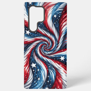 Patriotische US Flagge mit moderner Drehung Samsung Galaxy Hülle