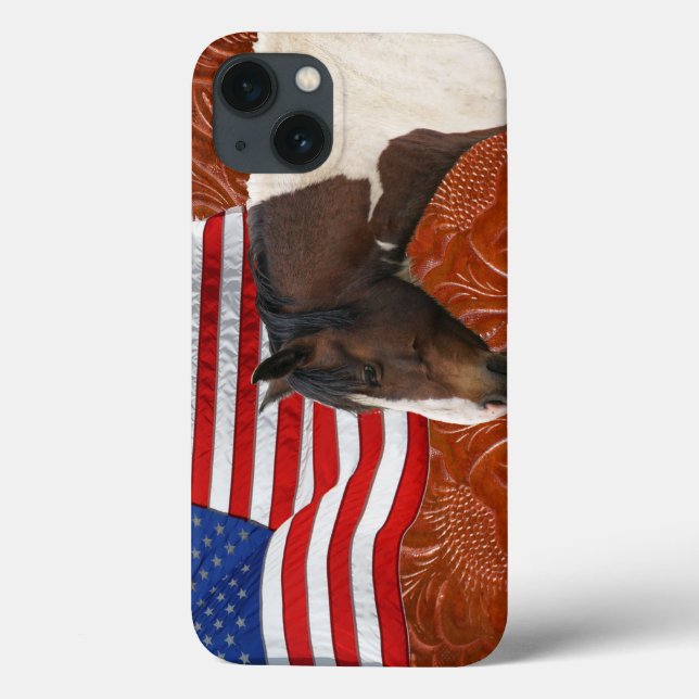 Patriotische US-Flagge, Pinto & Imitate Leather Case-Mate iPhone Hülle (Rückseite)