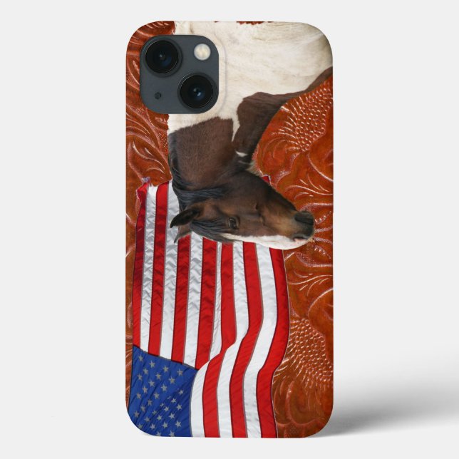 Patriotische US-Flagge, Pinto & Imitate Leather Case-Mate iPhone Hülle (Rückseite)