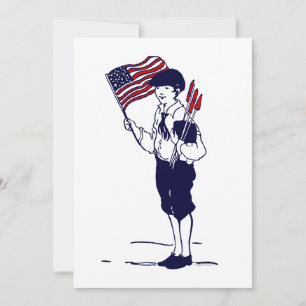 Patriotische US-Flagge und Feuerwerkskörper