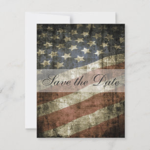 Patriotische US-Flagge Vintage-Hochzeit Termin mer Save The Date