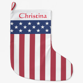 Patriotische US Flagge Weihnachts-Strumpf Großer Weihnachtsstrumpf