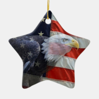 Patriotische US-Flaggen-Eagle-Verzierung Keramikornament