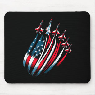 Patriotische US-Flaggen Jets Jets Jets 4. Juli Mousepad