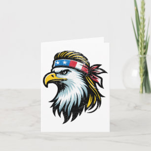 Patriotische Usa-Adler-Mullet-Amerikanische Flagge Karte