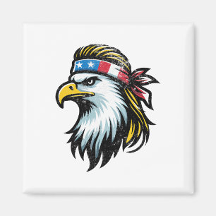 Patriotische Usa-Adler-Mullet-Amerikanische Flagge Magnet