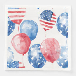 Patriotische USA-Ballons Serviette