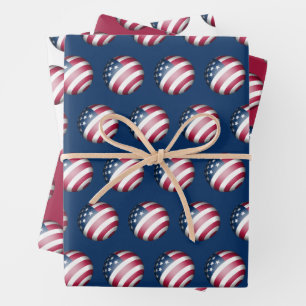 Patriotische USA Flag Globe Cool Geschenkpapier Set