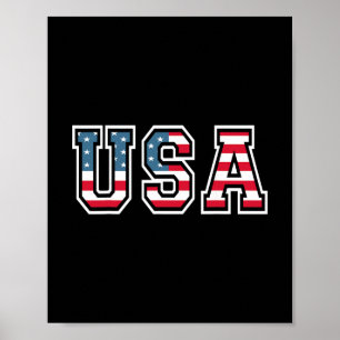 Patriotische USA-Flagge 4. Juli für Männer Frauen Poster
