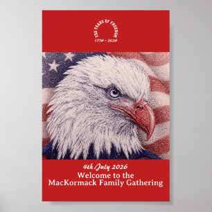 Patriotische USA-Flagge Amerika 250 Jahre 1776 202 Poster