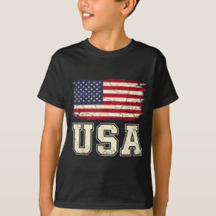 Patriotische USA-Flagge amerikanische Flagge USA 4 T-Shirt