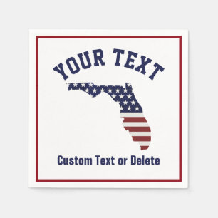 Patriotische USA Flagge Florida-Karten- Ihre Serviette