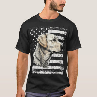 Patriotische Usa-Flagge Gelbes Labrador gestört T-Shirt