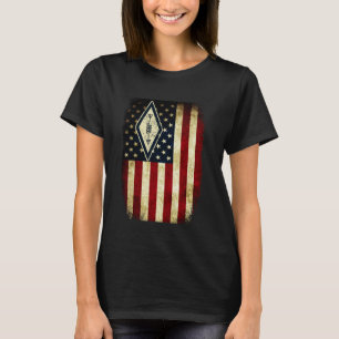 Patriotische USA-Flagge Ham Internationales Symbol T-Shirt