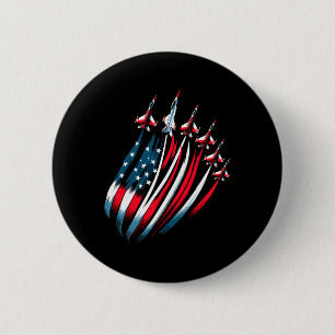 Patriotische USA-Flagge-Kampfjets-Jungs 4. Juli  Button