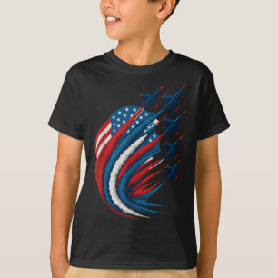 Patriotische USA-Flagge Kampfjets Kinder Mädchen J T-Shirt