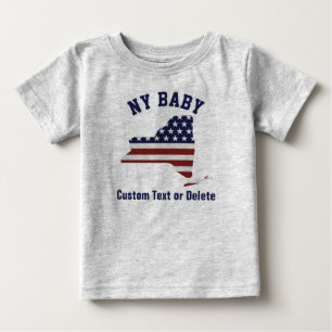 Patriotische USA Flagge   New York   Ihr Text oder Baby T-shirt