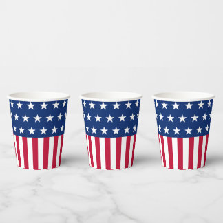 Patriotische USA-Flagge Sterne und Streifen Rot We Pappbecher