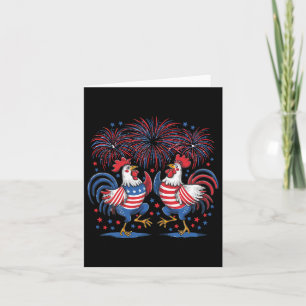 Patriotische USA Hühnerfahne USA Flag 4. Juli Männ Karte