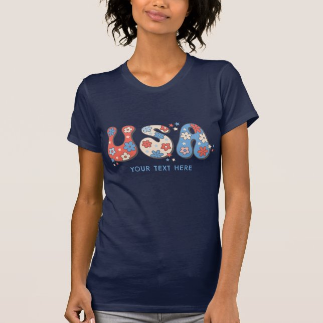 Patriotische USA Liebe 4. Juli Unabhängigkeitstag T-Shirt (Vorderseite)