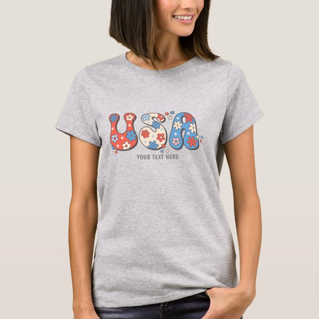 Patriotische USA Liebe 4. Juli Unabhängigkeitstag T-Shirt (Vorderseite)