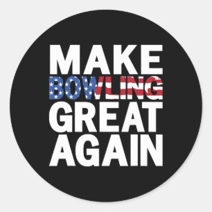 Patriotische USA machen Bowling wieder groß 1 Runder Aufkleber