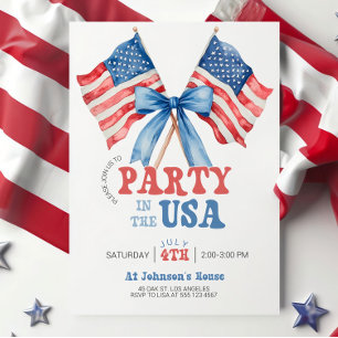 Patriotische USA-Party-Einladung, bearbeitbare Par Einladung