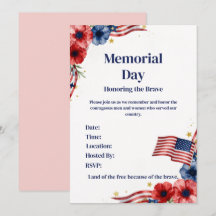 Patriotische USA-Rot-Weiß-Blau-Einladung