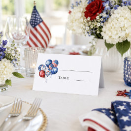 Patriotische USA rote weiße Ballons Party Platzkarte