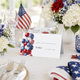 Patriotische USA rote weiße Ballons Party Platzkarte