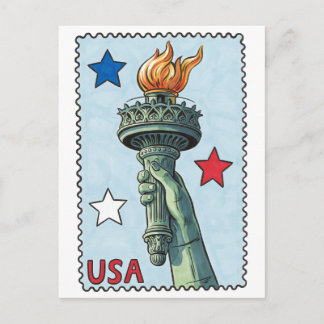 Patriotische USA-Statue-of-Liberty-Fackel-Stempel- Postkarte