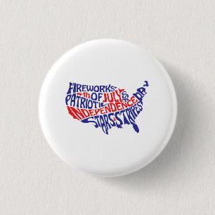 Patriotische USA-Typografie-Karte Button