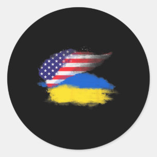 Patriotische Vereinigte Staaten Usa Ukraine Amerik Runder Aufkleber